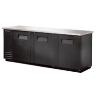 True TBB-4PT 90" 3 Solid Swing Door Pass-Thru Back Bar Cooler