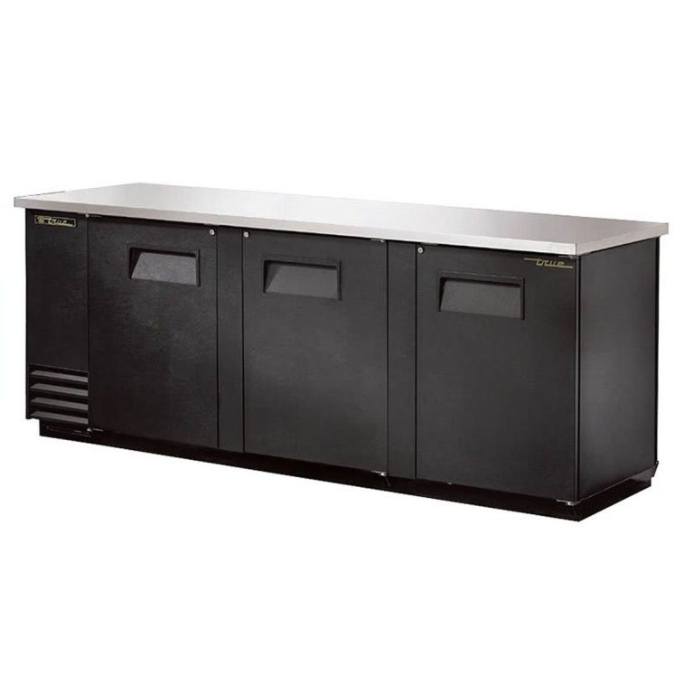 True TBB-4PT 90" 3 Solid Swing Door Pass-Thru Back Bar Cooler