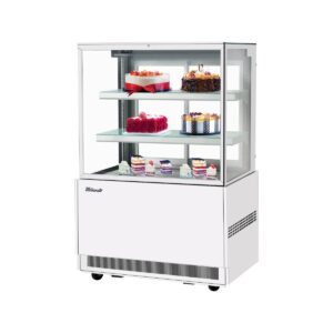 Turbo Air TBP36-54FN-W(B) 35″ Refrigerated Bakery Display Case, Self-Contained Straight Glass Full Service with 2 Shelves, 1/3 HP