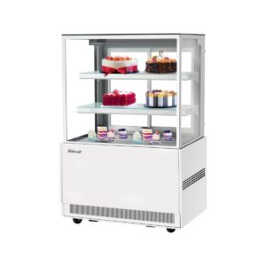 Turbo Air TBP36-54NN-W(B) 35″ Refrigerated Bakery Display Case, Self-Contained Straight Glass Full Service with 2 Shelves, 1/3 HP