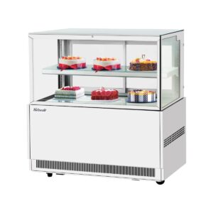 Turbo Air TBP48-46FN-W(B) 47″ Refrigerated Bakery Display Case, Self-Contained Straight Glass Full Service with 1 Shelf, 3/4 HP