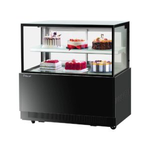 Turbo Air TBP48-46NN-W(B) 47″ Refrigerated Bakery Display Case, Self-Contained Straight Glass Full Service with 1 Shelf, 3/4 HP