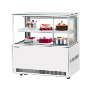 Turbo Air TBP48-46NN-W(B) 47″ Refrigerated Bakery Display Case, Self-Contained Straight Glass Full Service with 1 Shelf, 3/4 HP