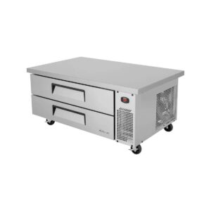 Turbo Air TCBE-52SDR-E-N 58″ 2 Drawers Refrigerated Chef Base, Flat Top, 9 cu. ft.
