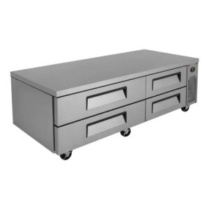 Turbo Air TCBE-72SDR-N 72″ 4 Drawers Refrigerated Chef Base, Flat Top, 12.6 cu. ft.