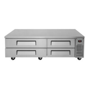 Turbo Air TCBE-72SDR-N 72″ 4 Drawers Refrigerated Chef Base, Flat Top, 12.6 cu. ft.