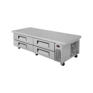 Turbo Air TCBE-82SDR-E-N 89″ 4 Drawers Refrigerated Chef Base, Flat Top, 16 cu. ft.