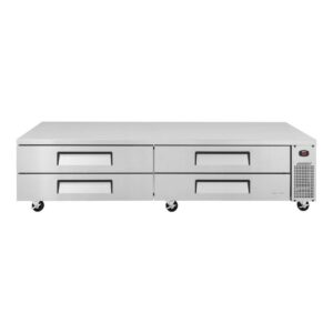 Turbo Air TCBE-96SDR-N 96″ 4 Drawers Refrigerated Chef Base, Flat Top, 18.6 cu. ft.