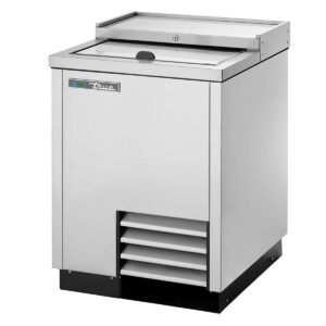 True TD-24-7-S-HC 24″ Solid Slide Lid Stainless Steel Deep Well Horizontal Bottle Cooler