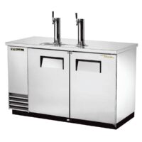 True TDD-2-S-HC 58" Solid Door Steel Direct Draw Beer Dispenser with 2 Taps & 2 Keg Capacity