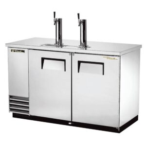 True TDD-2-S-HC 58″ Solid Door Steel Direct Draw Beer Dispenser with 2 Taps & 2 Keg Capacity