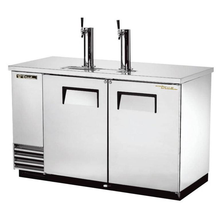 True TDD-2-S-HC 58" Solid Door Steel Direct Draw Beer Dispenser with 2 Taps & 2 Keg Capacity