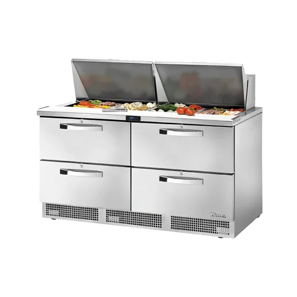True TFP-64-24M-D-4~SPEC3 64" Spec Series® Sandwich/Salad Prep Table w/ Refrigerated Base, 115v