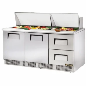 True TFP-72-30M-D-2 72″ Sandwich/Salad Prep Table w/ Refrigerated Base, 115v
