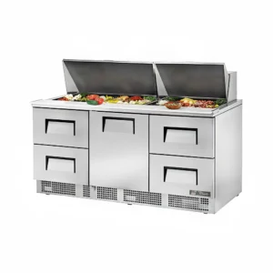 True TFP-72-30M-D-4 72″ Sandwich/Salad Prep Table w/ Refrigerated Base, 115v