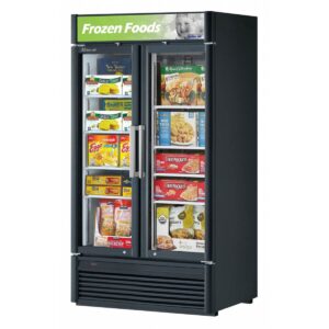 Turbo Air TGF-35SD-N 39″ Two Glass Door Freezer Merchandiser, White or Black, 28.44 cu. ft.
