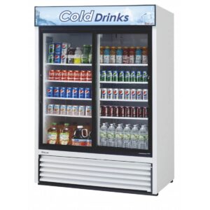 Turbo Air TGM-48RB-N 55″ 2-Section Merchandiser Refrigerator w/ Sliding Glass Door, 44 cu. ft.