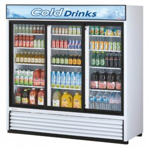 Turbo Air TGM-69RB-N 78″ 3-Section Merchandiser Refrigerator w/ Sliding Glass Door, 61.83 cu. ft.