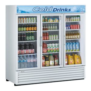 Turbo Air TGM-72RSB-N 78″ 3-Section Merchandiser Refrigerator w/ Swing Glass Door, 68 cu. ft.