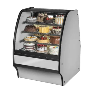 True TGM-R-36-SC/SC-S-S 36 1/4″ Full Service Bakery Case w/ Curved Glass – (4) Levels, 115v