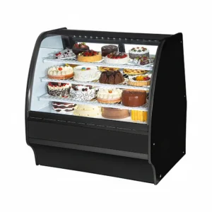 True TGM-R-48-SC/SC-B-W 48 1/4″ Full Service Bakery Case w/ Curved Glass – (4) Levels, 115v