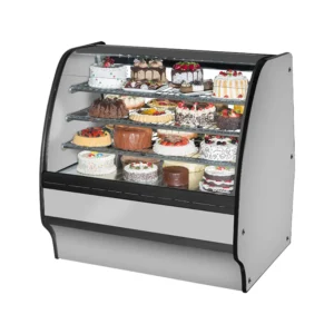 True TGM-R-48-SC/SC-S-S 48 1/4″ Full Service Bakery Case w/ Curved Glass – (4) Levels, 115v