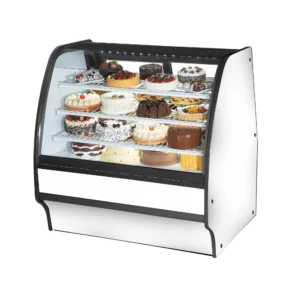 True TGM-R-48-SC/SC-W-W 48 1/4″ Full Service Bakery Case w/ Curved Glass – (4) Levels, 115v