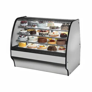 True TGM-R-59-SC/SC-S-S 59 1/4″ Full Service Bakery Case w/ Curved Glass – (4) Levels, 115v