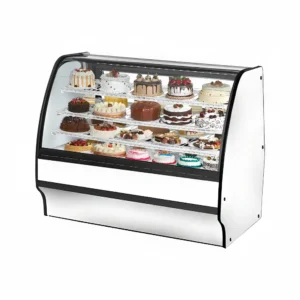 True TGM-R-59-SC/SC-W-W 59 1/4″ Full Service Bakery Case w/ Curved Glass – (4) Levels, 115v