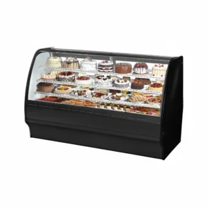True TGM-R-77-SC/SC-B-W 77 1/4″ Full Service Bakery Case w/ Curved Glass – (4) Levels, 115v