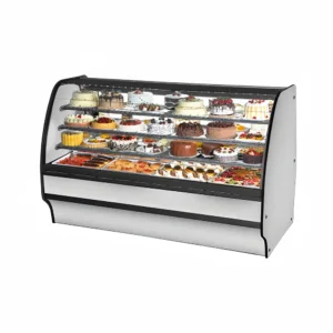 True TGM-R-77-SC/SC-S-S 77 1/4″ Full Service Bakery Case w/ Curved Glass – (4) Levels, 115v