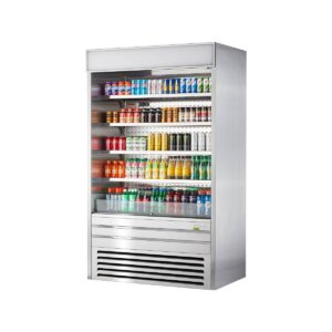 Turbo Air TOM-48ES-N 48″ Vertical Open Air Merchandiser, Stainless Steel, Self-Contained, 4 Shelves, 22.6 cu. ft.