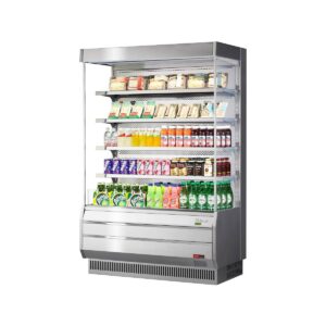 Turbo Air TOM-50S-N 50″ Vertical Open Air Merchandiser, Stainless Steel, Self-Contained, 4 Shelves, 16.5 cu. ft.