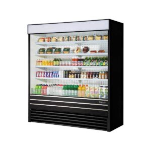Turbo Air TOM-72EB-N 72″ Vertical Open Air Merchandiser in Black, Self-Contained, 4 Shelves, 37.1 cu ft.
