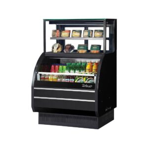 Turbo Air TOM-W-40SB-UF-N 38″ Horizontal Combination Open Air Merchandiser, Stainless Steel, Self-Contained, 2 Shelves, 4.2 top/6.4 bottom cu. ft.