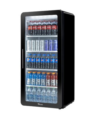 True CVM-11-HC~EGC01 24″ 1-Section Glass Door Merchandiser Refrigerator in Black, 11 cu. ft.