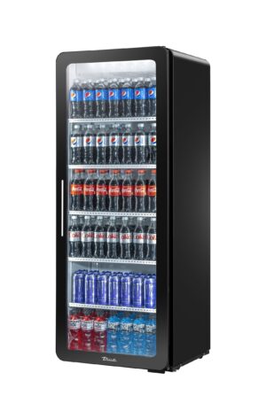 True CVM-13-HC~EGC01 24″ 1-Section Glass Door Merchandiser Refrigerator in Black, 13. cu. ft.