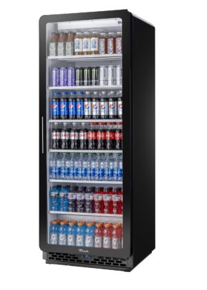 True CVM-27-HC~EGC01 30″ 1-Section Glass Door Merchandiser Refrigerator in Black, 27 cu. ft.