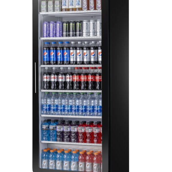 True CVM-27-HC~EGC01 30" 1-Section Glass Door Merchandiser Refrigerator in Black, 27 cu. ft.