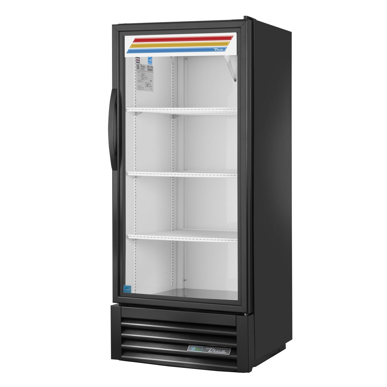 True GDM-10-58-HC~TSL01 24" One Glass Door Refrigerated Merchandiser in Black, 11 cu. ft. - Image 1