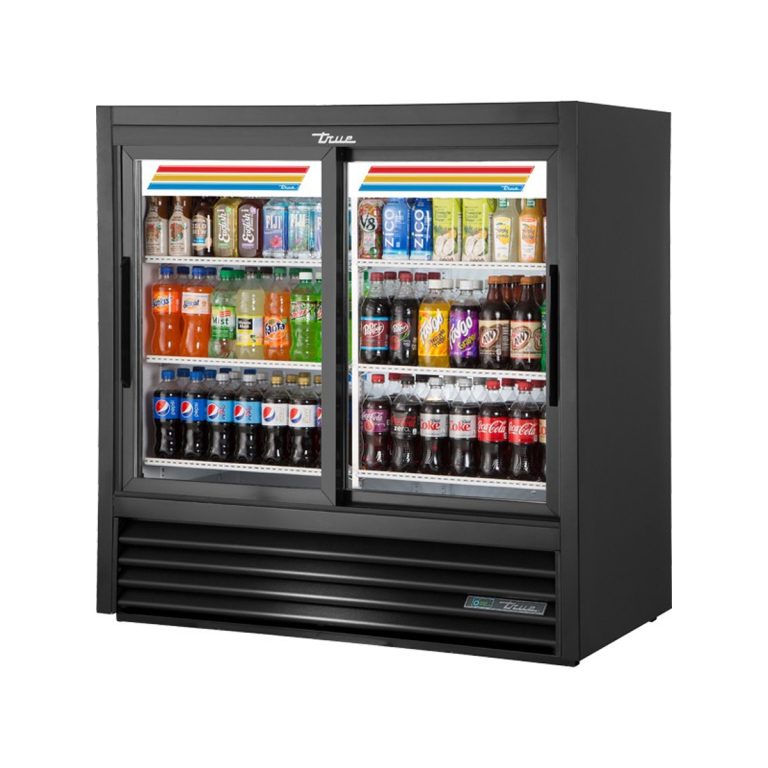 True GDM-41C-48-HC-LD 48" 2-Section Thermal Glass Sliding Door Refrigerated Merchandiser