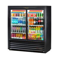 True GDM-41SL-48-HC-LD 46" 2-Section Sliding Door Lower Height Refrigerated Merchandiser