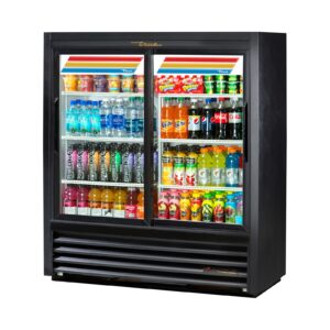 True GDM-41SL-48-HC-LD 46″ 2-Section Sliding Door Lower Height Refrigerated Merchandiser