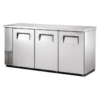 True TBB-24-72-S-HC 73" 3 Solid Swing Door Stainless Steel Back Bar Cooler w/ Hydrocarbon