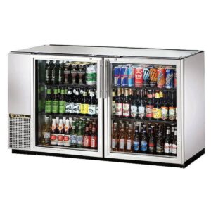 True TBB-24GAL-60G-S-HC-LD 59″ 2 Glass Swing Door Galvanized Top Back Bar Cooler