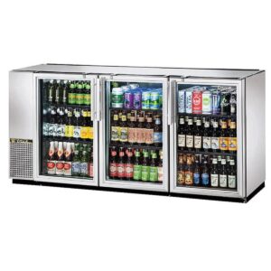 True TBB-24GAL-72G-S-HC-LD 71″ 3 Glass Swing Door Stainless Steel Back Bar Cooler