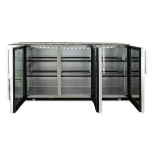 True TBB-24GAL-72G-S-HC-LD 71″ 3 Glass Swing Door Stainless Steel Back Bar Cooler
