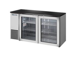 True TBB24-60-2G-Z1-BST-S-1 Refrigerated Back Bar Cabinet
