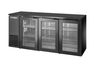 True TBB24-72-3G-Z1-BST-B-1 Refrigerated Back Bar Cabinet
