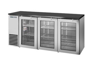 True TBB24-72-3G-Z1-BST-S-1 Refrigerated Back Bar Cabinet
